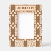 Türkquoise Zia Tribal Brown Tan Geätzte Rahmen (Vorderseite)