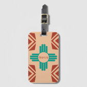 Türkquoise Zia Tribal Brown Tan Gepäckanhänger (Vorderseite Vertikal)