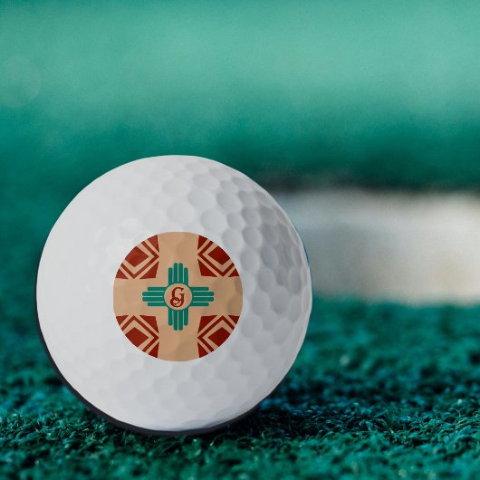Türkquoise Zia Tribal Brown Tan Golfball