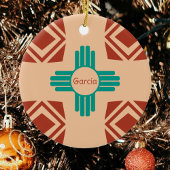 Türkquoise Zia Tribal Brown Tan Keramik Ornament