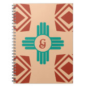 Türkquoise Zia Tribal Brown Tan Notizblock (Vorderseite)