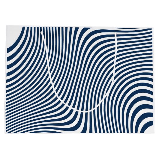 Türkquoise Zigzag Geschenktaschen Große Geschenktüte (Rückseite)