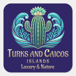 Turks and Caicos Islands Quadratischer Aufkleber