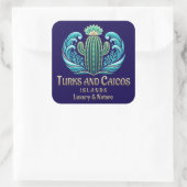 Turks and Caicos Islands Quadratischer Aufkleber (Tasche)