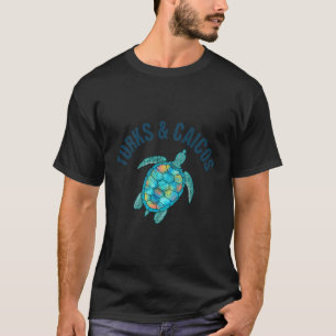 Turks Caicos Beach Sea Schildkröte Illustration T-Shirt
