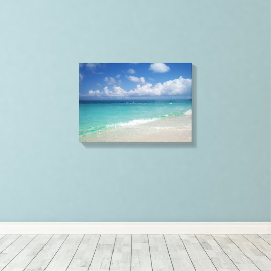 Turks & Caicos Beach Wrapped Canvas Leinwanddruck (Insitu (Holzboden))