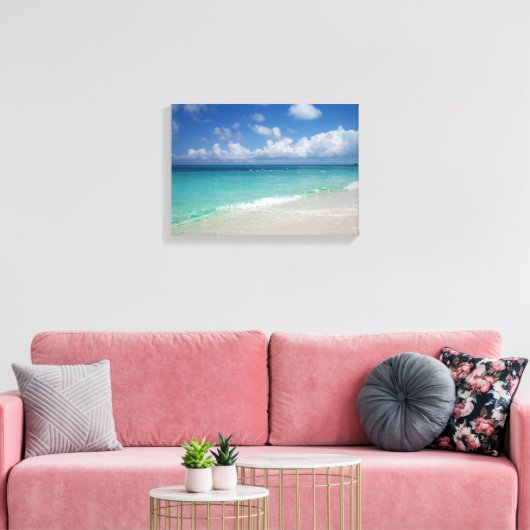 Turks & Caicos Beach Wrapped Canvas Leinwanddruck (Insitu (Wohnzimmer))
