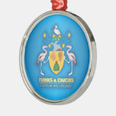Turks & Caicos COA Ornament Aus Metall (Links)