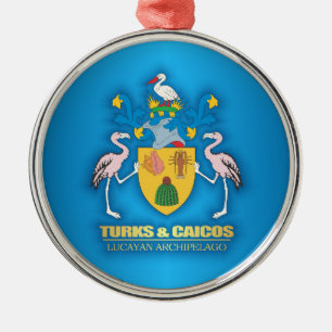 Turks & Caicos COA Ornament Aus Metall
