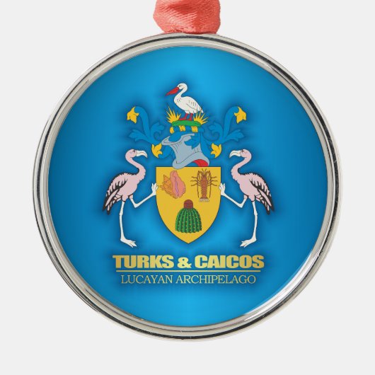 Turks & Caicos COA Ornament Aus Metall (Vorne)