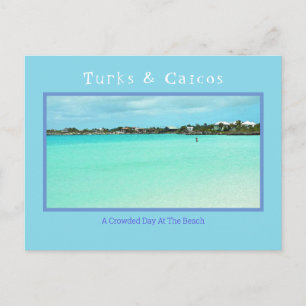 TURKS & CAICOS/CROWDED DAY AM STRAND (NICHT) POSTKARTE