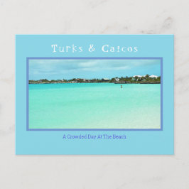 TURKS & CAICOS/CROWDED DAY AM STRAND (NICHT) POSTKARTE