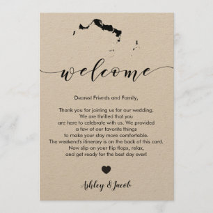 Turks & Caicos Hochzeit Begrüßungsbrief & Reiserou Programm
