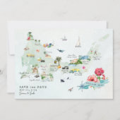 Turks & Caicos | Hochzeit in Urlaubsort Fahrplan Save The Date (Vorderseite)