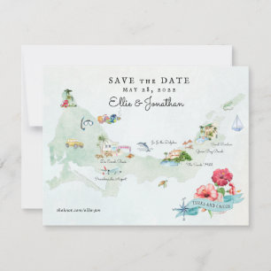 Turks & Caicos Hochzeit in Urlaubsort Fahrplan Save The Date