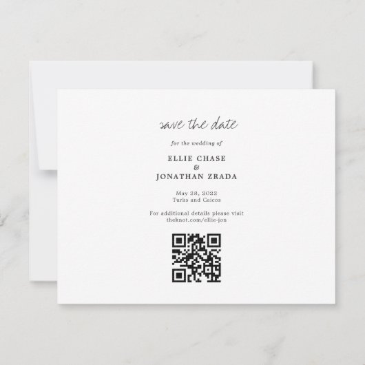 Turks & Caicos | Hochzeit in Urlaubsort Fahrplan Save The Date (Rückseite)