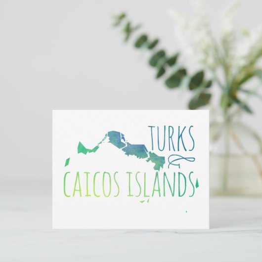 Turks & Caicos Postkarte (Stehend Vorderseite)