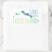 Turks & Caicos Rechteckiger Aufkleber (Tasche)