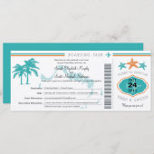 Turks & Caicos Save the Date Boarding Pass (Vorne/Hinten)