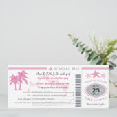 Turks & Caicos Save the Date Boarding Pass (Stehend Vorderseite)
