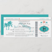 Turks & Caicos Save the Date Boarding Pass (Vorne/Hinten)