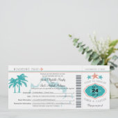 Turks & Caicos Save the Date Boarding Pass (Stehend Vorderseite)
