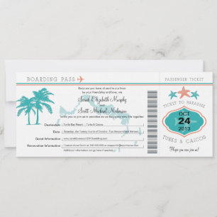 Turks & Caicos Save the Date Boarding Pass