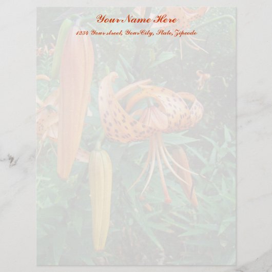 Turk's Cap Lily Wildblume Briefkopf (Vorderseite)