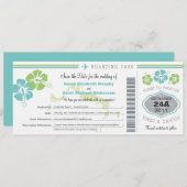 Turks- und Caico-Save the Date Boarding-Pass Save The Date (Vorne/Hinten)