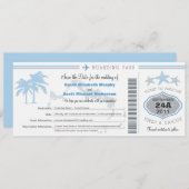 Turks- und Caico-Save the Date Boarding-Pass Save The Date (Vorne/Hinten)