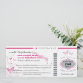 Turks- und Caico-Save the Date Boarding-Pass Save The Date (Stehend Vorderseite)