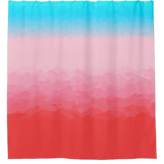 Turks und Caicos Blue und Coral Ombre Duschvorhang (Vorderseite)