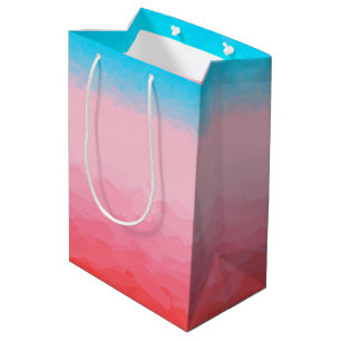 Turks und Caicos Blue und Coral Ombre Mittlere Geschenktüte