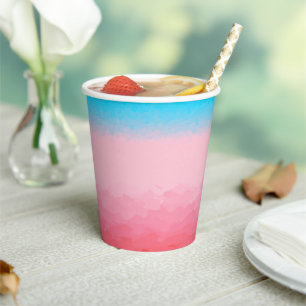 Turks und Caicos Blue und Coral Ombre Pappbecher