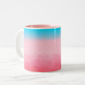 Turks und Caicos Blue und Coral Ombre Zweifarbige Tasse (Vorderseite Links)