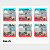 Turks und Caicos Quadratischer Aufkleber (Blatt)