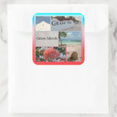 Turks und Caicos Quadratischer Aufkleber (Tasche)
