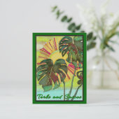 Turks und Caicos Tropisches Paradies Kunst Postkarte (Stehend Vorderseite)