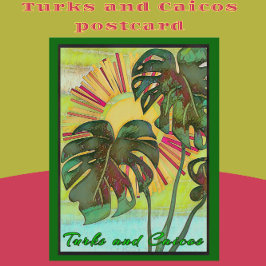 Turks und Caicos Tropisches Paradies Kunst Postkarte