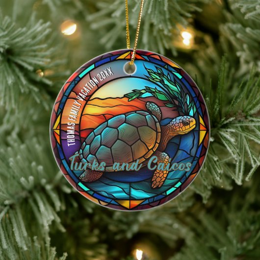 Turks und Caicos Urlaub Souvenir Keramik Ornament (Baum)