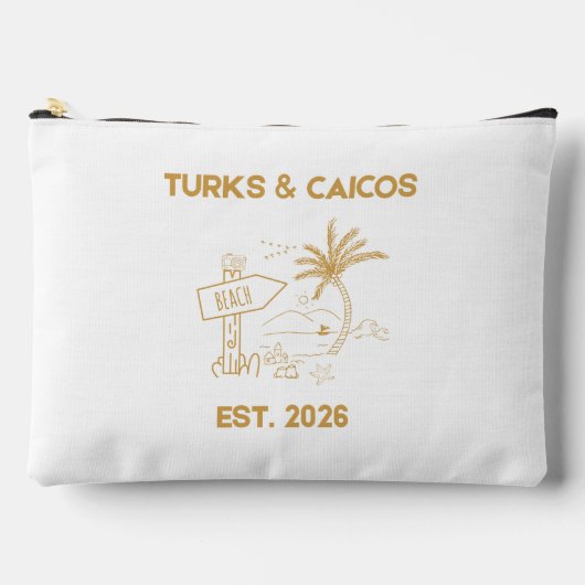 Turks- und Caicos-Vintage-Strand-Große Tasche (Vorderseite)