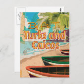 Turks und Caicos Vintage Travel Poster Postkarte (Vorne/Hinten)