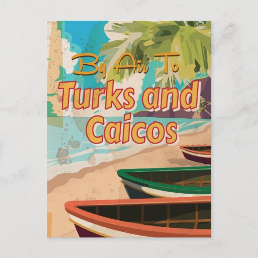 Turks und Caicos Vintage Travel Poster Postkarte (Vorderseite)