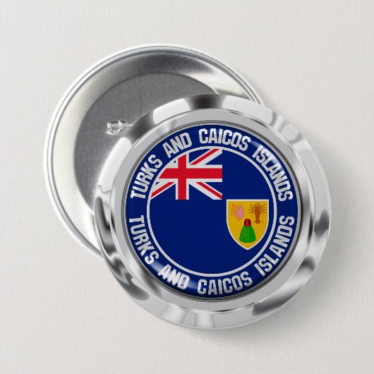 Turks- und Caicosinseln Button (Vorne & Hinten)