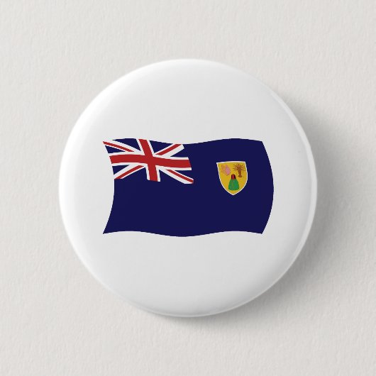 Turks- und Caicosinseln-Flagge Knopf Button (Vorderseite)