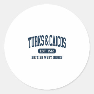 Turks- und Caicosinseln Retro Preppy Throwback-Sou Runder Aufkleber