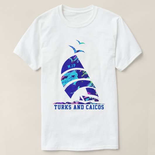 Turks- und Caicosinseln Segelbooturlaub T-Shirt (Design vorne)