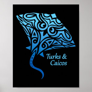 Turks- und Caicosinseln Stingray Jungen Mädchen Ur Poster