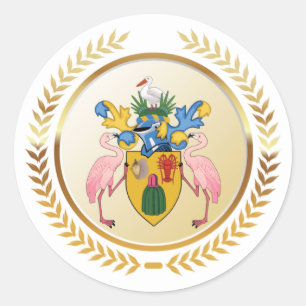 Turks- und Kaicosbekleidung für Waffen Runder Aufkleber