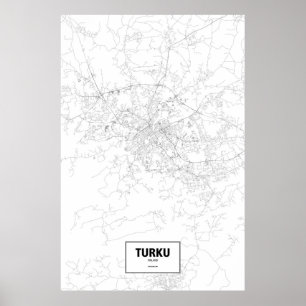 Turku, Finnland (schwarz auf weiß) Poster